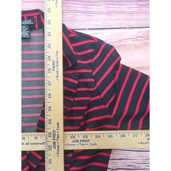 Stooshy Womens 2-Button Red Striped Blazer Jacket XS - Picture 6 of 6